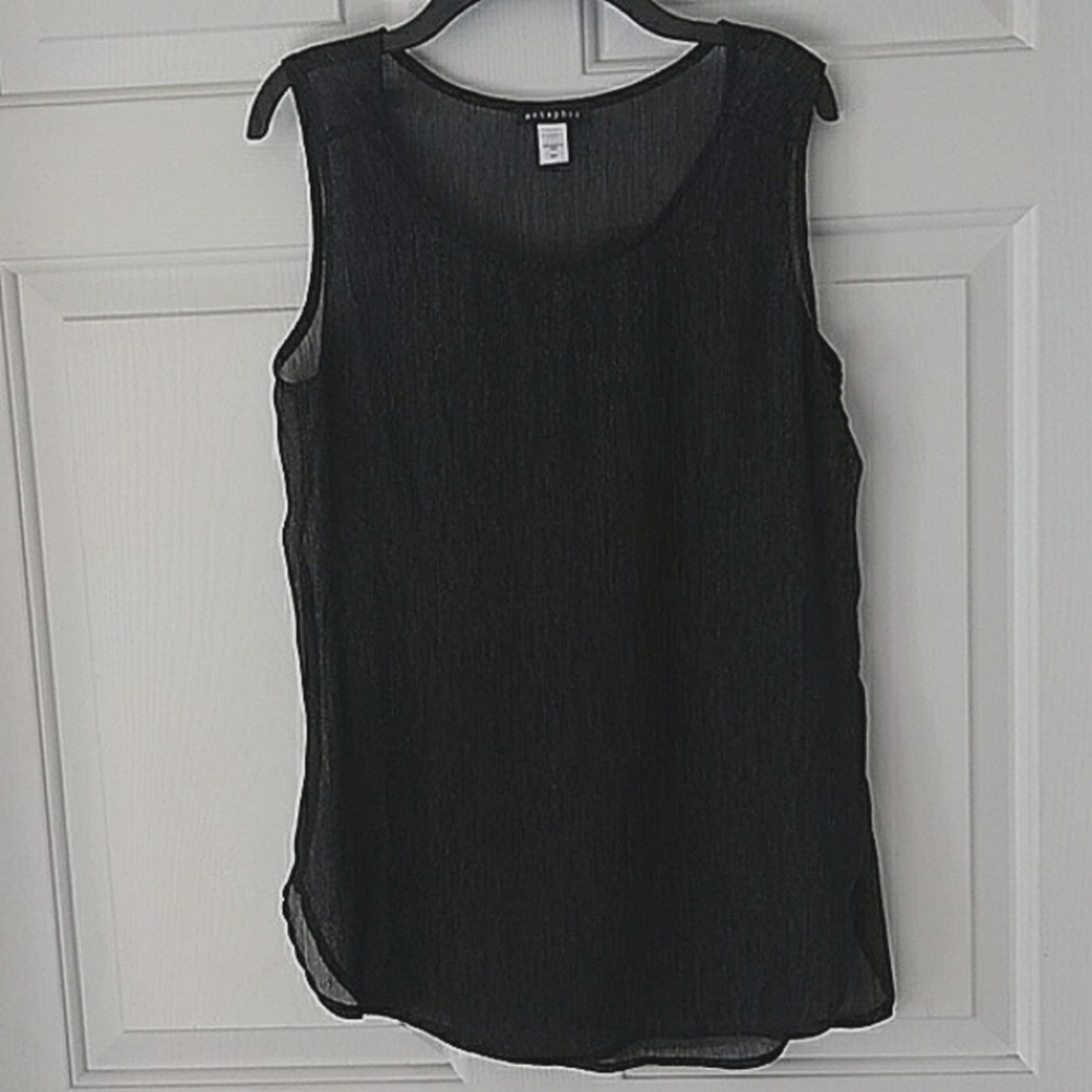 Sparkly see through sleeveless blouse